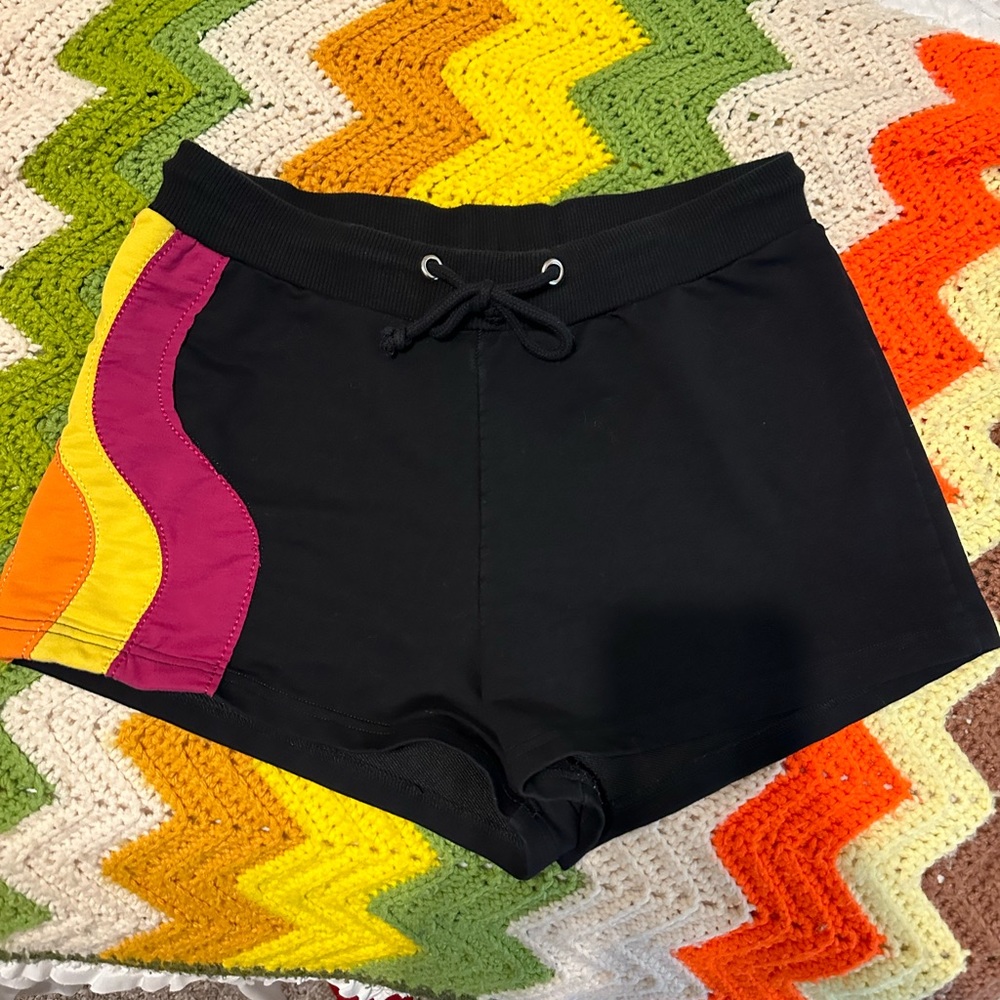dELiA*s Black Shorts with Pink and Orange Accents